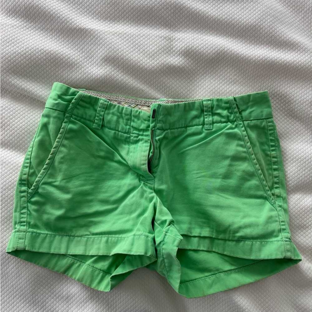 J. Crew Green Chino Shorts
